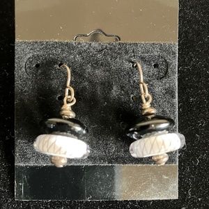 Glass Black & White Earrings